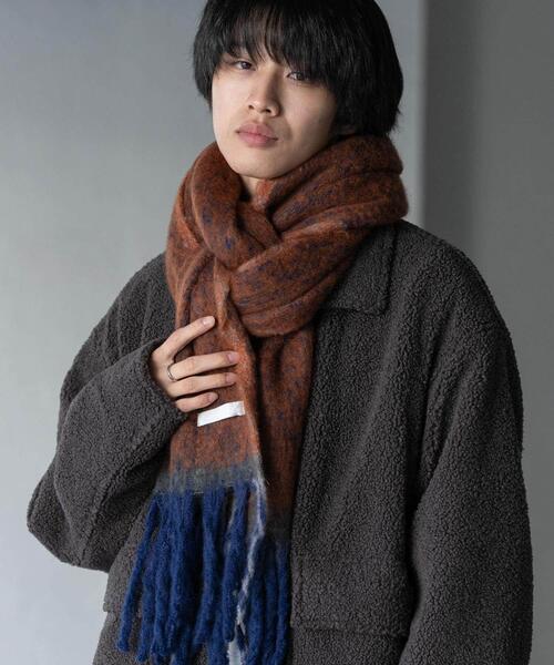 SENSE OF PLACE by URBAN RESEARCH（センスオブプレイスバイアーバンリサーチ）の「ミックスボリューム大判マフラー（マフラー・メンズ・ブラウン/パープル/グレー・ONE）」の14枚目の写真