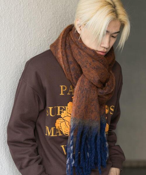 SENSE OF PLACE by URBAN RESEARCH（センスオブプレイスバイアーバンリサーチ）の「ミックスボリューム大判マフラー（マフラー・メンズ・ブラウン/パープル/グレー・ONE）」の16枚目の写真
