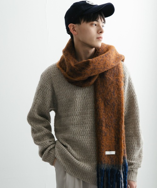 SENSE OF PLACE by URBAN RESEARCH（センスオブプレイスバイアーバンリサーチ）の「ミックスボリューム大判マフラー（マフラー・メンズ・ブラウン/パープル/グレー・ONE）」の21枚目の写真