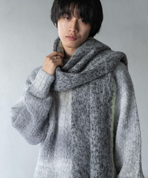 SENSE OF PLACE by URBAN RESEARCH（センスオブプレイスバイアーバンリサーチ）の「ミックスボリューム大判マフラー（マフラー・メンズ・ブラウン/パープル/グレー・ONE）」の22枚目の写真