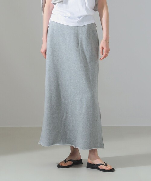 新品 未使用 スローン SLOANE コットン裏毛 マキシスカート 白 2 SLOANE / 別注 コットン 裏毛 スカート（スカート）｜SLOANE