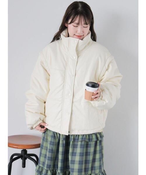 ehka sopo（エヘカソポ）の「2wayエコレザー中綿ジャケット（ノー