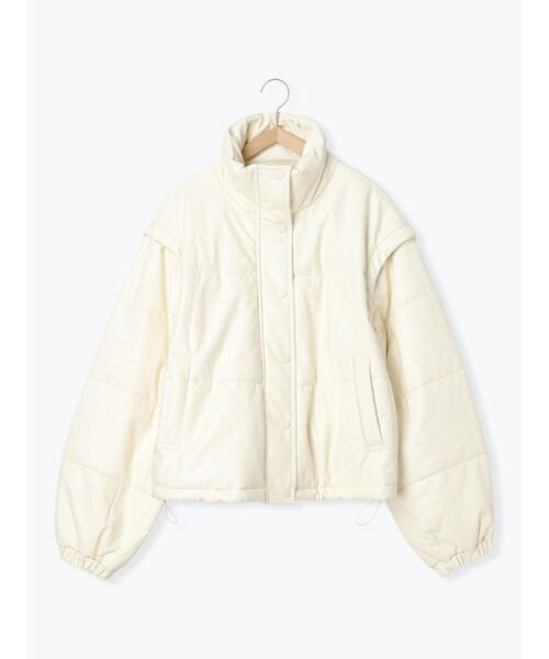 ehka sopo（エヘカソポ）の「2wayエコレザー中綿ジャケット（ノー