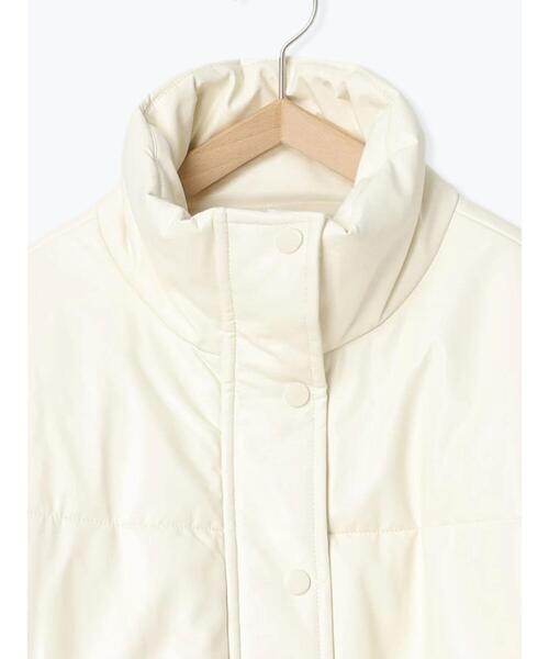 ehka sopo(エヘカソポ)の「2wayエコレザー中綿ジャケット(ノーカラージャケット・レディース・ブラウン/ブラック/オフホワイト・F)」の17枚目の写真