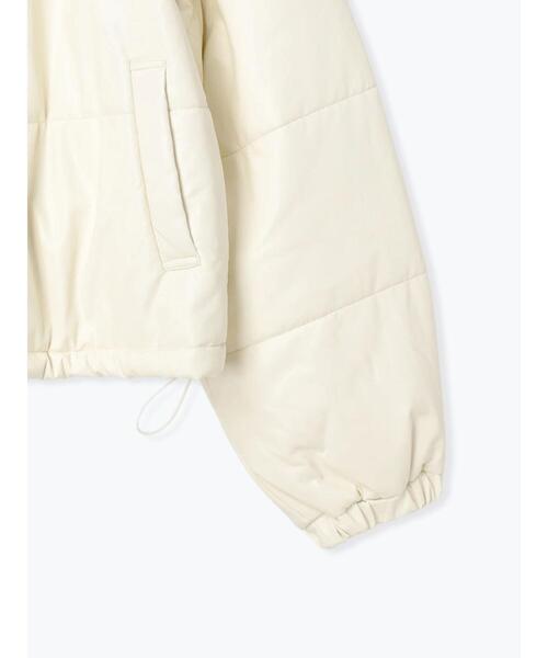 ehka sopo(エヘカソポ)の「2wayエコレザー中綿ジャケット(ノーカラージャケット・レディース・ブラウン/ブラック/オフホワイト・F)」の18枚目の写真