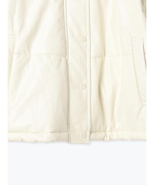 ehka sopo(エヘカソポ)の「2wayエコレザー中綿ジャケット(ノーカラージャケット・レディース・ブラウン/ブラック/オフホワイト・F)」の19枚目の写真