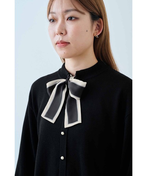 IEDIT（イディット）の「ＩＥＤＩＴ　一枚で上品に着映えるスカーフ付きニットプルオーバー（ニット/セーター・レディース・ブラック/キャメル・M/L/LL/3L/S/4L）」の7枚目の写真