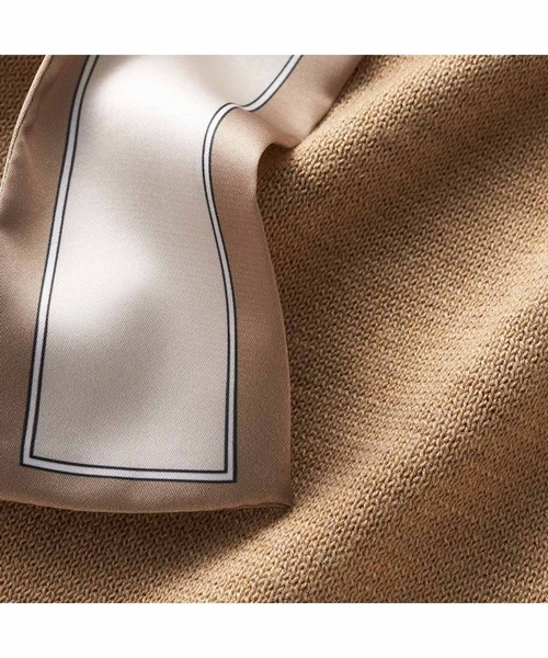 IEDIT（イディット）の「ＩＥＤＩＴ　一枚で上品に着映えるスカーフ付きニットプルオーバー（ニット/セーター・レディース・ブラック/キャメル・M/L/LL/3L/S/4L）」の9枚目の写真