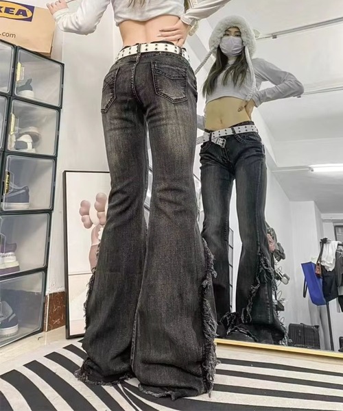 5351プールオム フレアジーンズ ブラックデニムパンツ グランジY2K M 5351 Pour Les Hommes】ゴーサンゴーイチプールオム ブラック