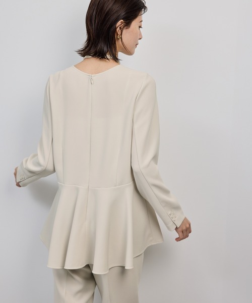 ROPE'（ロペ）の「トリアセダブルクロスペプラムブラウス/イージーケア（シャツ/ブラウス・レディース・ベージュ/ネイビー・36/38）」の5枚目の写真