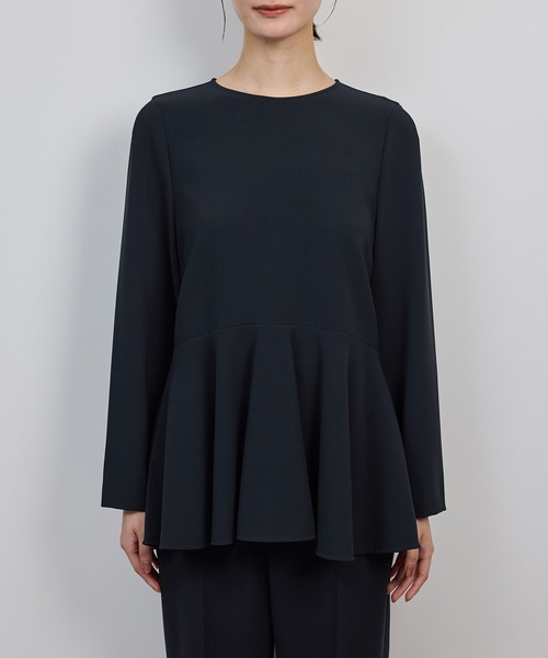 ROPE'（ロペ）の「トリアセダブルクロスペプラムブラウス/イージーケア（シャツ/ブラウス・レディース・ベージュ/ネイビー・36/38）」の11枚目の写真