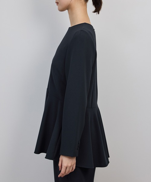 ROPE'（ロペ）の「トリアセダブルクロスペプラムブラウス/イージーケア（シャツ/ブラウス・レディース・ベージュ/ネイビー・36/38）」の12枚目の写真