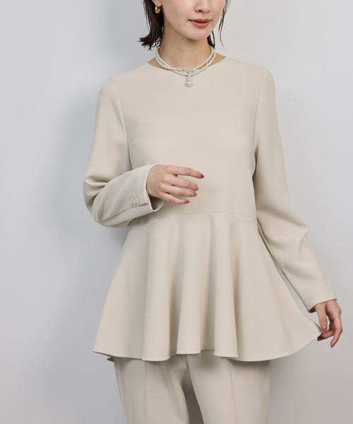 ROPE'（ロペ）の「トリアセダブルクロスペプラムブラウス/イージーケア（シャツ/ブラウス・レディース・ベージュ/ネイビー・36/38）」の20枚目の写真