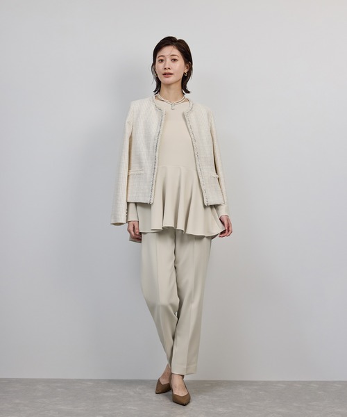 ROPE'（ロペ）の「トリアセダブルクロスペプラムブラウス/イージーケア（シャツ/ブラウス・レディース・ベージュ/ネイビー・36/38）」の21枚目の写真