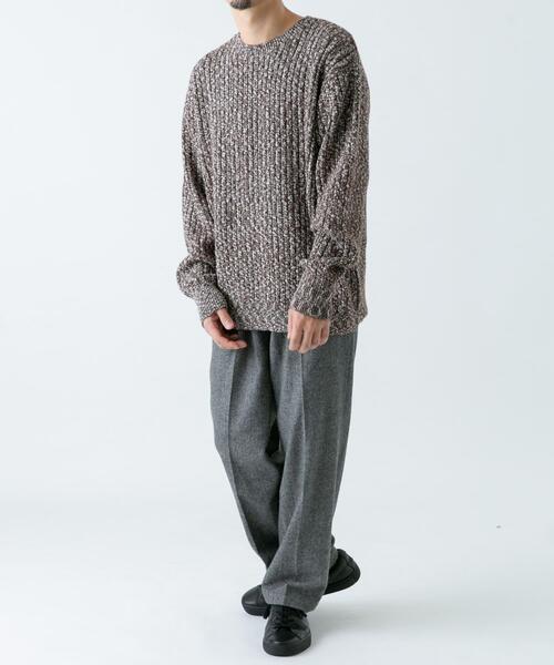 URBAN RESEARCH ROSSO MEN(アーバンリサーチロッソメン)の「『WEB限定』『XLサイズあり』スラブリブクルーネックニット(ニット/セーター・メンズ・ブラック/グレー/ネイビー/ブラウン・SMALL/MEDIUM/LARGE/X-LARGE)」の6枚目の写真