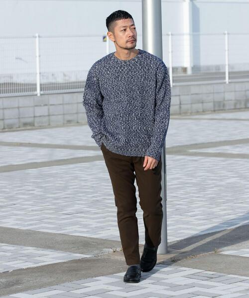 URBAN RESEARCH ROSSO MEN(アーバンリサーチロッソメン)の「『WEB限定』『XLサイズあり』スラブリブクルーネックニット(ニット/セーター・メンズ・ブラック/グレー/ネイビー/ブラウン・SMALL/MEDIUM/LARGE/X-LARGE)」の17枚目の写真