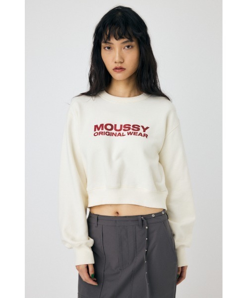 MOUSSY（マウジー）の「RHINESTONE MOUSSY POJ（スウェット・レディース・オフホワイト/ブラック/杢グレー/ブルー・FREE）」の6枚目の写真