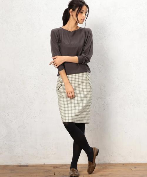 green label relaxing（グリーンレーベルリラクシング）の「■■■CR W ドルマン プルオーバー ニット 16G（ニット/セーター・レディース・オフホワイト/モカ/ネイビー・フリー）」の12枚目の写真