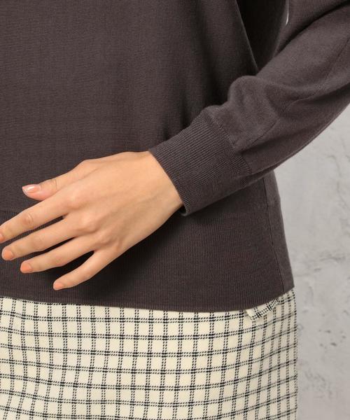 green label relaxing（グリーンレーベルリラクシング）の「■■■CR W ドルマン プルオーバー ニット 16G（ニット/セーター・レディース・オフホワイト/モカ/ネイビー・フリー）」の14枚目の写真