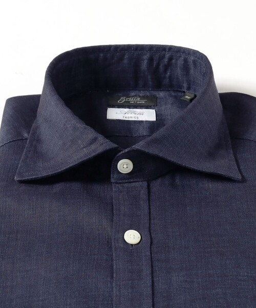 BRILLA per il gusto(ブリッラペルイルグースト)の「リネン ナチュラルストレッチ ワイドカラーシャツ(シャツ/ブラウス・メンズ・ネイビー・XS/XL/L/S/M)」の12枚目の写真