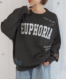 ラクガキ刺繍ロゴニットプルオーバー