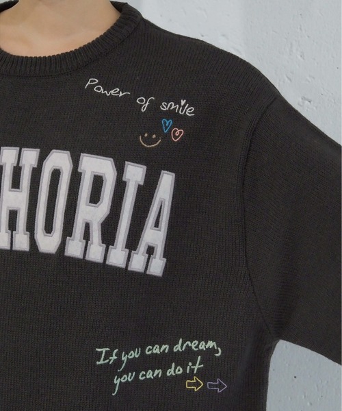 tiptop(ティップトップ)の「ラクガキ刺繍ロゴニットプルオーバー(ニット/セーター・レディース・チャコールグレー/ネイビー/アイボリー・FREE)」の9枚目の写真