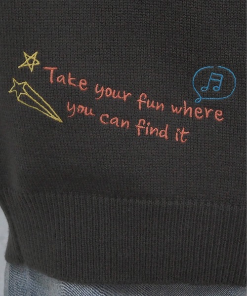 tiptop(ティップトップ)の「ラクガキ刺繍ロゴニットプルオーバー(ニット/セーター・レディース・チャコールグレー/ネイビー/アイボリー・FREE)」の5枚目の写真