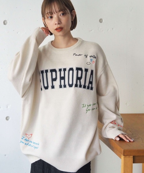 tiptop(ティップトップ)の「ラクガキ刺繍ロゴニットプルオーバー(ニット/セーター・レディース・チャコールグレー/ネイビー/アイボリー・FREE)」の11枚目の写真