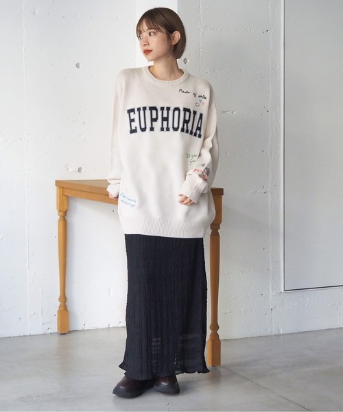 tiptop(ティップトップ)の「ラクガキ刺繍ロゴニットプルオーバー(ニット/セーター・レディース・チャコールグレー/ネイビー/アイボリー・FREE)」の13枚目の写真
