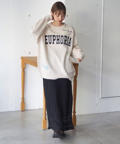 tiptop(ティップトップ)の「ラクガキ刺繍ロゴニットプルオーバー(ニット/セーター・レディース・チャコールグレー/ネイビー/アイボリー・FREE)」の14枚目の写真