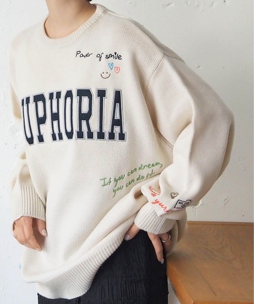 tiptop(ティップトップ)の「ラクガキ刺繍ロゴニットプルオーバー(ニット/セーター・レディース・チャコールグレー/ネイビー/アイボリー・FREE)」の15枚目の写真