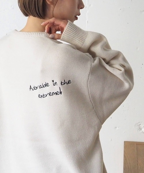 tiptop(ティップトップ)の「ラクガキ刺繍ロゴニットプルオーバー(ニット/セーター・レディース・チャコールグレー/ネイビー/アイボリー・FREE)」の17枚目の写真
