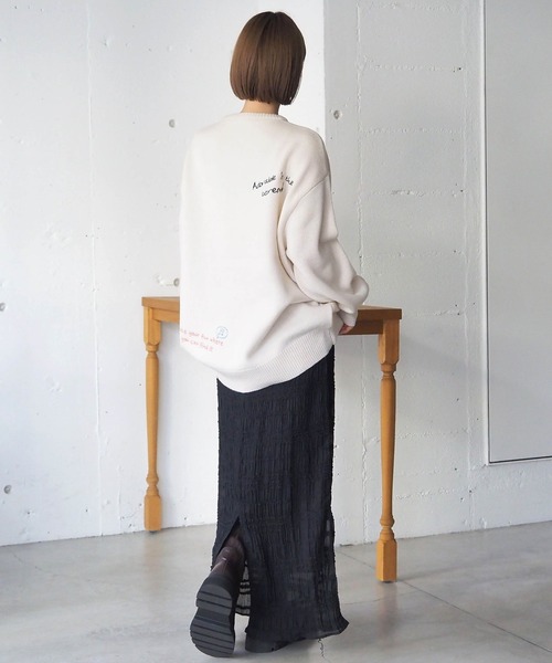 tiptop(ティップトップ)の「ラクガキ刺繍ロゴニットプルオーバー(ニット/セーター・レディース・チャコールグレー/ネイビー/アイボリー・FREE)」の19枚目の写真