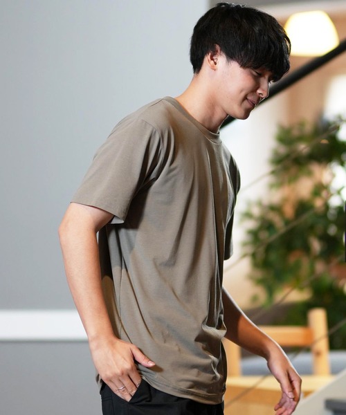 カットソー(半袖+袖なし) Theory/ICY COTTON BACK SLIT PO セール】接触冷感 ポンチモックネック半袖カットソー（Tシャツ