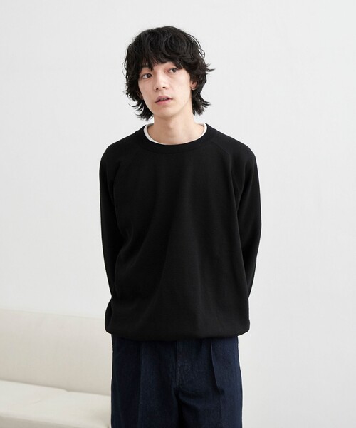 coen（コーエン）の「コンフォートニットプルオーバー（ニット/セーター・メンズ・ブラック/コバルトブルー/オフホワイト・L/M）」の4枚目の写真