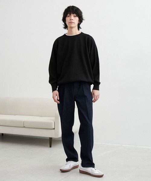 coen（コーエン）の「コンフォートニットプルオーバー（ニット/セーター・メンズ・ブラック/コバルトブルー/オフホワイト・L/M）」の5枚目の写真