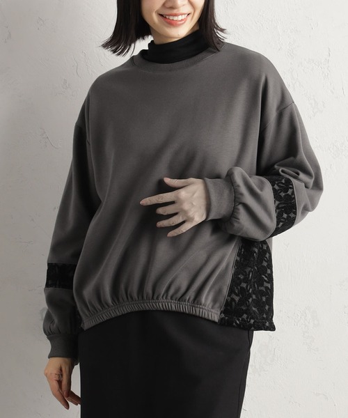 FOUND GOOD（ファウンドグッド）の「ウラシャギーレースキリカエPO（Tシャツ/カットソー・レディース・アイボリー/グレー系8/ブラック・S/M/L）」の3枚目の写真