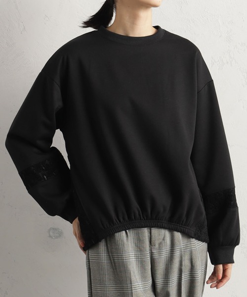 FOUND GOOD（ファウンドグッド）の「ウラシャギーレースキリカエPO（Tシャツ/カットソー・レディース・アイボリー/グレー系8/ブラック・S/M/L）」の2枚目の写真