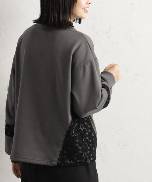 FOUND GOOD（ファウンドグッド）の「ウラシャギーレースキリカエPO（Tシャツ/カットソー・レディース・アイボリー/グレー系8/ブラック・S/M/L）」の10枚目の写真