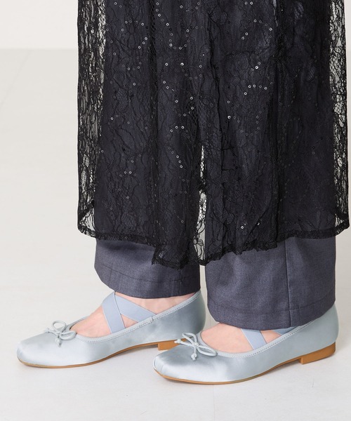 ORiental TRaffic(オリエンタルトラフィック)の「ゴムベルトサテンバレエシューズ 51113(バレエシューズ・レディース・ブラック/ブルー/ベージュ・40/38/39/41/42/35/36/37/34)」の8枚目の写真