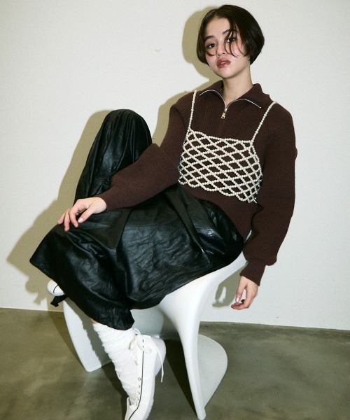 Clum(クルム)の「synthetic leather washer flare skirt / 合成皮革ワッシャーフレアスカート(スカート・レディース・ブラック/ダークブラウン/ワインレッド・FREE)」の12枚目の写真