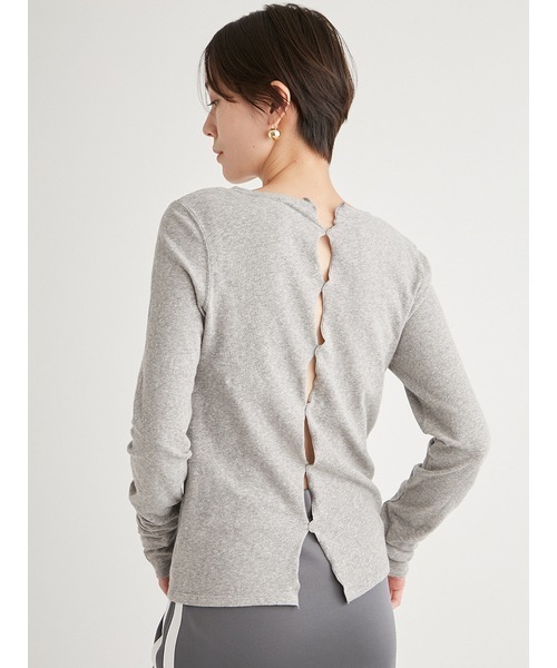 emmi(エミ)の「2wayスラブ天竺トップス(Tシャツ/カットソー・レディース・ブラック/ライム/ライトグレー/ホワイト・FREE)」の8枚目の写真