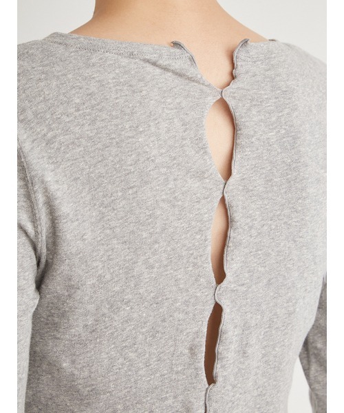 emmi(エミ)の「2wayスラブ天竺トップス(Tシャツ/カットソー・レディース・ブラック/ライム/ライトグレー/ホワイト・FREE)」の12枚目の写真