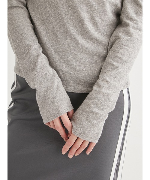 emmi(エミ)の「2wayスラブ天竺トップス(Tシャツ/カットソー・レディース・ブラック/ライム/ライトグレー/ホワイト・FREE)」の14枚目の写真