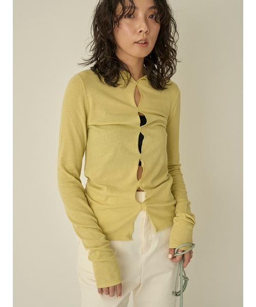 emmi(エミ)の「2wayスラブ天竺トップス(Tシャツ/カットソー・レディース・ブラック/ライム/ライトグレー/ホワイト・FREE)」の19枚目の写真