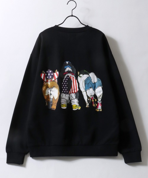 セール】Cat ＆ Dog Print T-Shirt/アニマル 猫＆犬 プリント