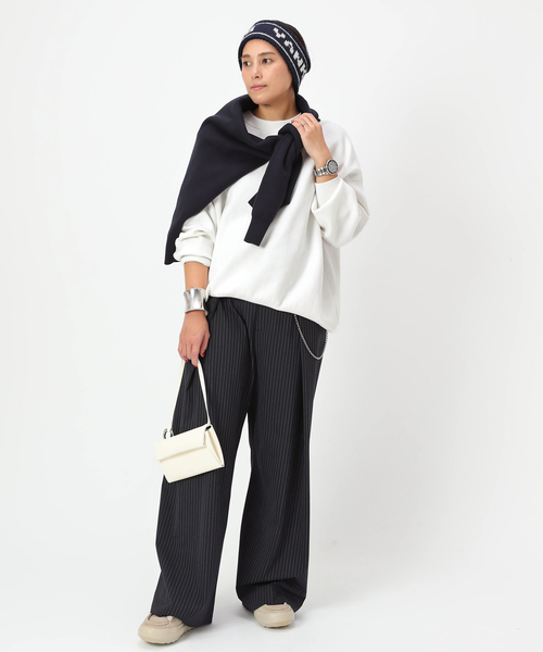 EVERYDAY I LIKE.（エヴリディアイライク）の「コットンカシミヤリラックスプルオーバー（ニット/セーター・レディース・ブラック/ホワイト/ネイビー・FREE）」の8枚目の写真