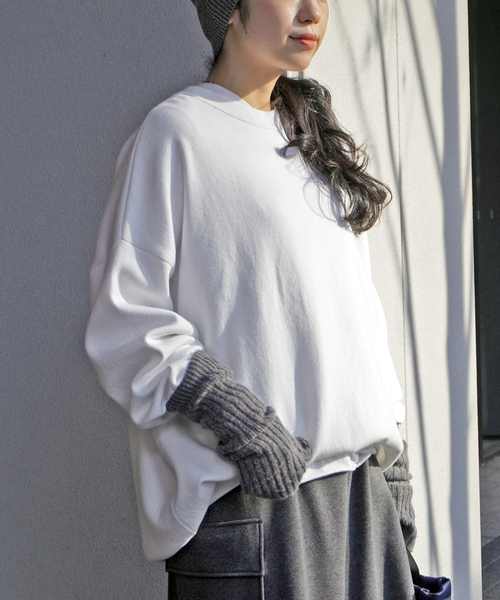 EVERYDAY I LIKE.（エヴリディアイライク）の「コットンカシミヤリラックスプルオーバー（ニット/セーター・レディース・ブラック/ホワイト/ネイビー・FREE）」の11枚目の写真