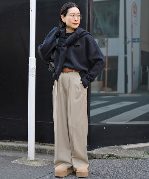 EVERYDAY I LIKE.（エヴリディアイライク）の「コットンカシミヤリラックスプルオーバー（ニット/セーター・レディース・ブラック/ホワイト/ネイビー・FREE）」の18枚目の写真