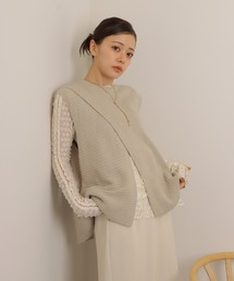 slit design lib knit vest /スリット入りリブニット オーバーサイズ ベスト